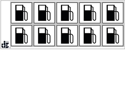 Benzinestation sticker | 5 x 5 cm - 10 stuks per vel