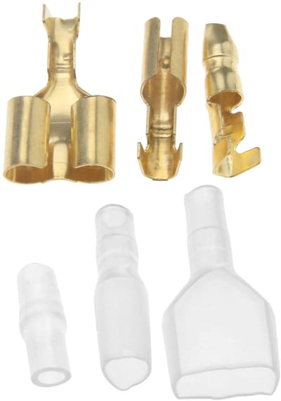Allecto - Bullet Connectors - 70 stuks - Ideaal voor motor en scooter - Goud - Mannelijke en vrouwelijke aansluitingen - Geschikt voor auto, truck,...