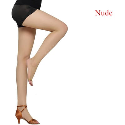 Bas résille professionnels pour femmes Sexy sans pointe Collants de danse latine Collants en résille Pantyhose Mailles Fines Élastiques Bas pour danse de salon et latine One Size beige