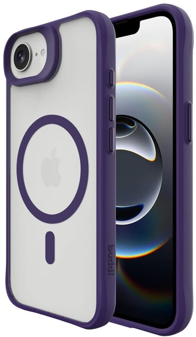 Buddi Hybrid - Hoesje Geschikt voor Apple iPhone 17e / 16e - Compatibel met MagSafe - Back Cover met Magneet - Magnetische Beschermhoes - Matte Paars