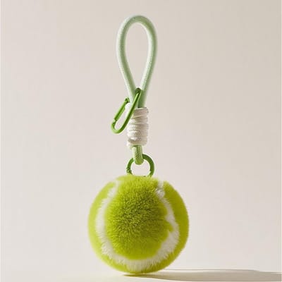 Nieuwe Trend Tennis Sleutelhanger Sport Stijl Pluche Bal Hanger Auto Ophangstuk Chic Tas Bedel Accessoires Cadeau A388 beige
