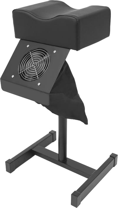 Jensaro Pedicure Voetsteun met Afzuiging - Verstelbare Nagelkruk 48-68 cm - Pedicure Kruk - Salon Thuis - Comfort Design - Zwart