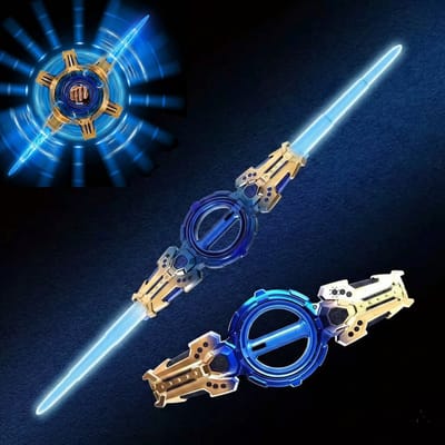 Dubbelzijdig Lightsaber met Geluid - Uitschuifbaar Laserzwaard voor Kinderen & Cosplay - 108cm - Kinderspeelgoed - 7 kleuren lichtzwaard met geluidseffecten - Type-C Oplaadbaar - Smooth Swing - Zintuiglijk Speelgoed - Blauw - Gekleurd Wars Festival