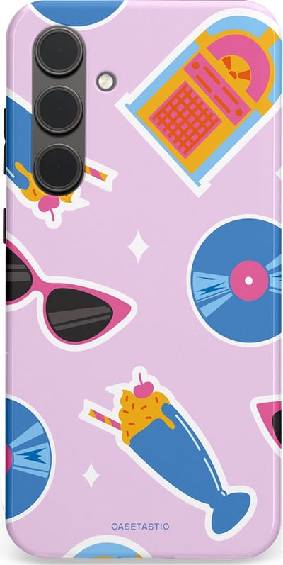 Casetastic Hoesje Geschikt voor Samsung S24 Plus - Stijlvolle Beschermende Duo-layer Case - Jukebox vibes