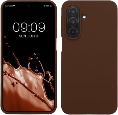 kwmobile telefoonhoesje geschikt voor Samsung Galaxy A27 5G - Hoesje met siliconen coating - Smartphone case in chocoladebruin