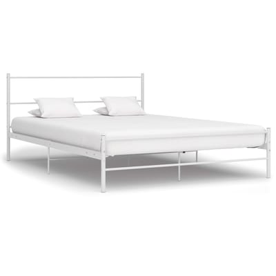 vidaXL - Bedframe - metaal - wit - 120x200 - cm