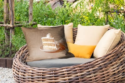 Buitenkussens - Tuin - Vanilletaart - Cake - Romig - 50x30 cm