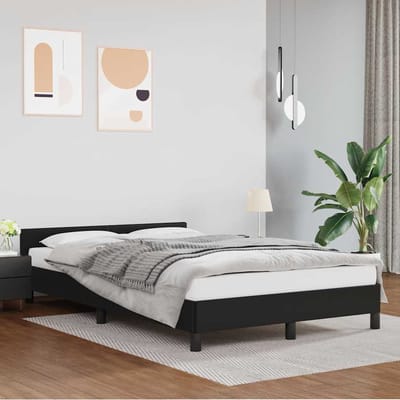 vidaXL - Bedframe - met - hoofdeinde - zonder - matras - 120x200 - cm - zwart