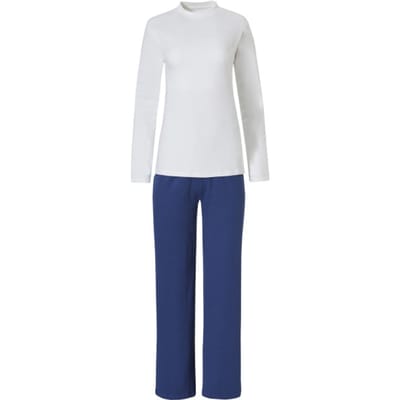 By Louise Dames pyjama set interlock lange mouw + broek / blauw
