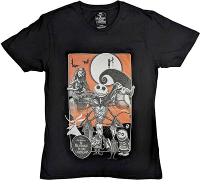Disney The Nightmare Before Christmas - Orange Moon Heren T-shirt - S - Zwart