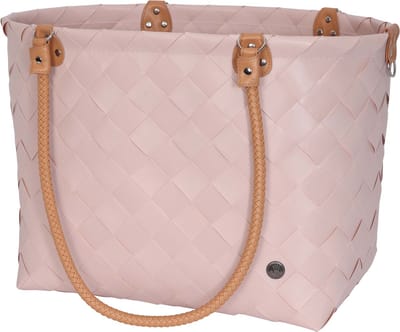 Shopper XL - Grote tas - Strandtas - Sporttas - Boodschappentas - Weekendtas - Lange hengsels - Handgevlochten - Handed By Sainte-Maxime - roze - nude