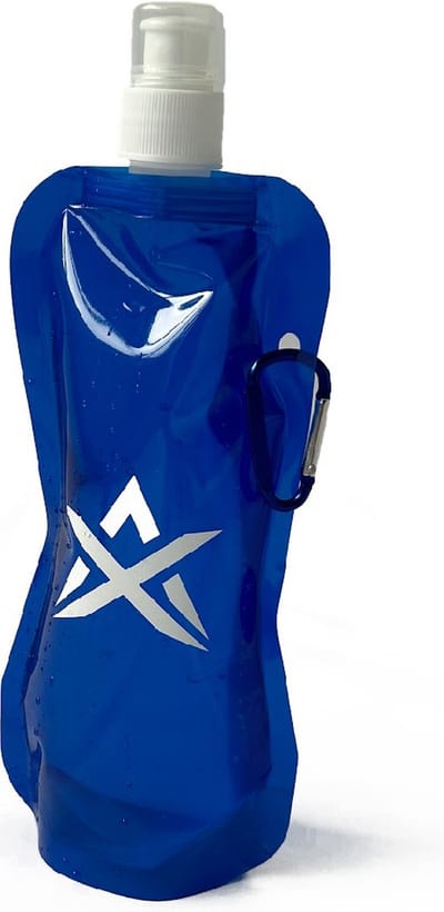 Opvouwbare Waterfles - Blauw - Zachte Sport Waterfles - Waterzak voor Hardlopen, Kamperen en Wandelen - ATHLIX