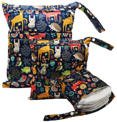 Dailygoods- Wetbag Waterdicht - 3 Stuks - Herbruikbaar - Luiertas - Natte Tas - Voor Zwemmen/Kamperen - Afmetingen: 36x30 cm/30x28 cm/25x20 cm - Nattas