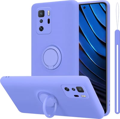 Cadorabo Hoesje geschikt voor Xiaomi POCO X3 GT in LIQUID LICHT PAARS - Beschermhoes van flexibel TPU silicone Case Cover met ring
