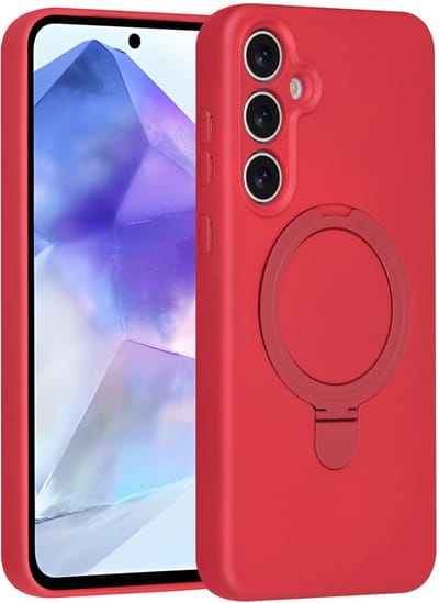 TUNIQ telefoonhoesje voor Samsung Galaxy A55 - MagSafe met ringstand - Rood