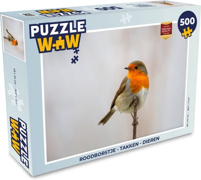 Puzzel Roodborstje - Takken - Dieren - Legpuzzel - Puzzel 500 stukjes