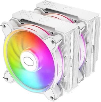 Processorkoeler - CPU Koeler - PC Prestaties Verbeteren - Dubbele Koeltoren - 157 mm Hoogte - Wit