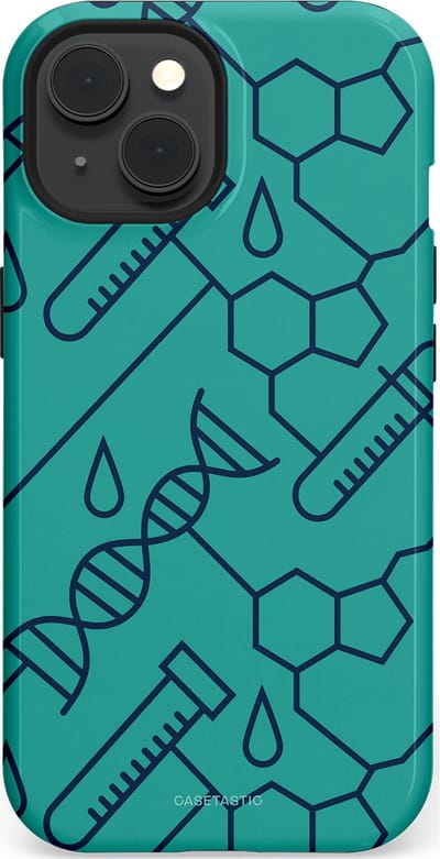 Casetastic hoesje geschikt voor Apple iPhone 15 - MagSafe - Dubbellaagse bescherming - DNA Creaties - Fashion Case - Turquoise