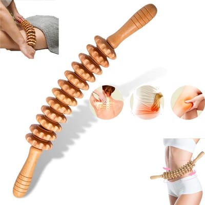 Massagebal - Massage - Massage stick - Massage Apparaat - Vermoeidheid Verlichten - Accessoires - Anti Cellulite Massage Roller Tool - Massager Hele Lichaam - Massager Dij - Gebogen Houten Massageroller - Bindweefselmassages - Relax