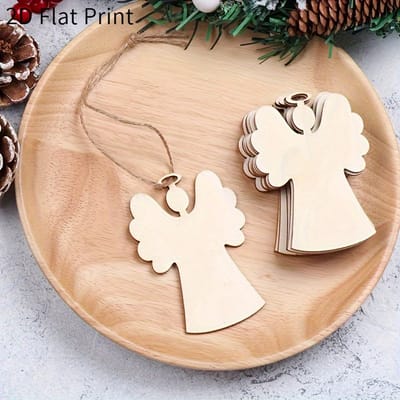 Hanger 10 stuks - Engel - Hout - Kerstboom Kerstdecoratie - Jezus - DIY