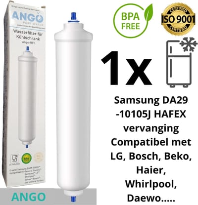 1 x ANGO Koelkastfilter DA29-10105J HAFEX/EXP - vervanging voor SAMSUNG - LG - BEKO - HAIER - Aqua PureT GAC 1-L LGTM 5231JA2010B/5231JA2003B 5231JA2010A / 5231JA2012A 3650JD8050A /3890JC2990A BL-9808/ BL-9303 K32010CB/ FSS-002 Samsung DA29-10105J
