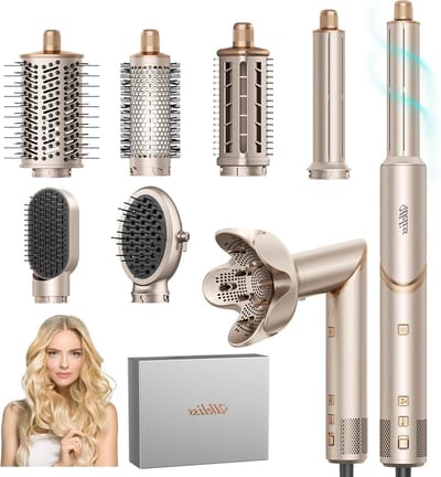 Haardroger & Airstyler Set - Haarstyler Krultang - Stijlvol Haar Creëren - 8-in-1 Multifunctioneel - 450 g - Zwart