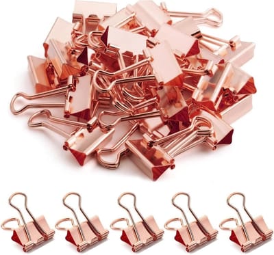 100 stuks metalen paperclips 19 mm - roségoud - documenten binders clips
