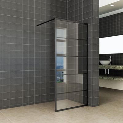 Inloopdouche Wiesbaden Horizon - 120x200cm - Incl. Zwarte Stabilisatiestang - Mat Zwart