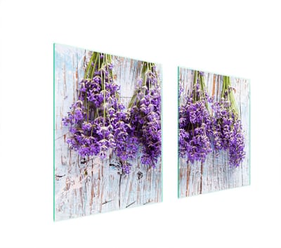 TMK ArtDeko Serie - Glazen Beschermplaat voor Fornuis - 85x52 cm - Lawenda