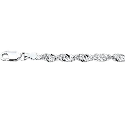 YO&NO - Ketting - Zilver - Singapore - 3,5mm - 45cm  - Sieraden vrouw - Gerhodineerd - Zilver 925