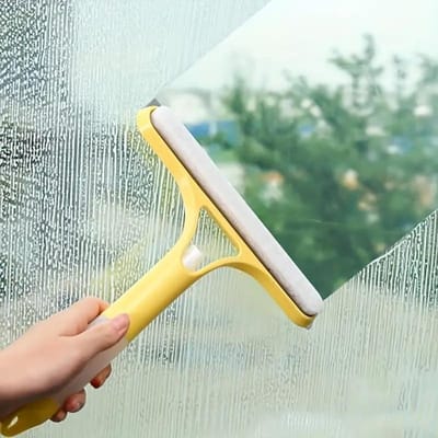 Huishoudelijke multifunctionele glasreiniger spiegel met gieter 3-in-1 glasschraper raamschraper gray