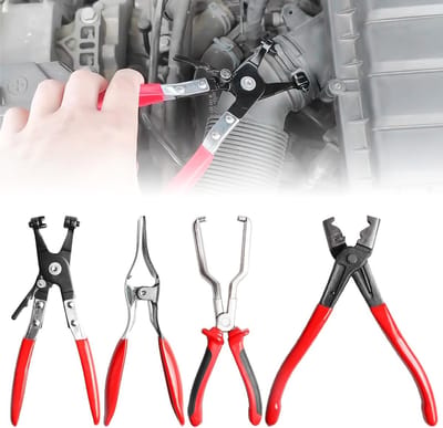 Set van 4 Professionele Slangklem Tang met Slangverwijderaar en Diverse Slangklem Types voor Auto's
