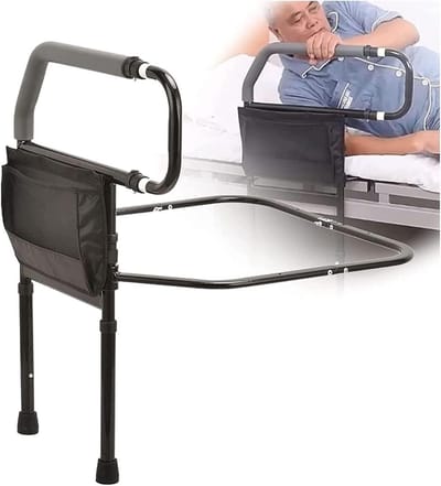 Bed Hulpbeugel - Veiligheidshandvat Bed - Zelfstandig Opstaan - Verstelbare Hoogte - 125 kg Draaglast - Zwart
