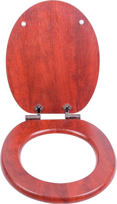 Toiletbril met Softclose - WC-bril Deksel - Stil Sluiten - MDF Houten Kern - 43.5 x 37.8 cm - Houtkleur