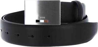 BOSS Leren Riem Strom Icon En Sz35 Leather Belt W90 Black Zwart