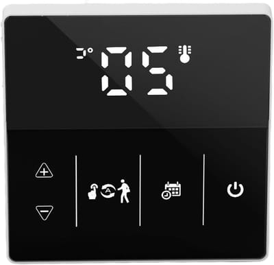 Slimme Thermostaat - WIFI Thermostaat App - Comfort Thuis - Spraakgestuurde Bediening - 8.5 x 8.5 cm - Zwart