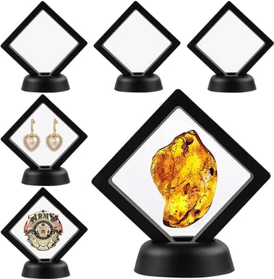Dailygoods- Display Frame - Drijvende Houder voor Sieraden - Munt Stand - Armband/Hanger - Zwart - ABS/Kunststof - 6 Stuks - Sieradenhouder