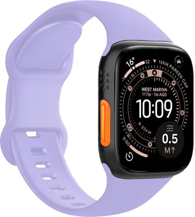 Horloge Band Geschikt voor Apple Watch Ultra 1, 2, 3 (49 mm) Bandje Siliconen Verstelbaar - Violet