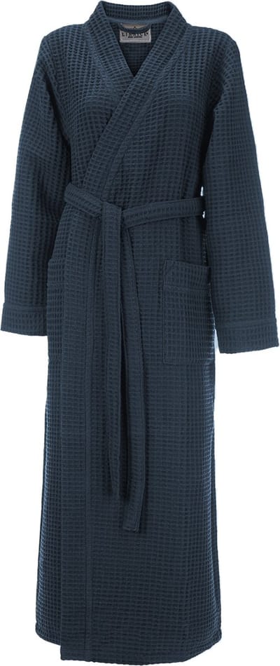 LINNICK Wafel Badjas - Ocean Blue - Maat S - Sauna badjas - 100% Katoen - Badjas Dames - Badjas Heren