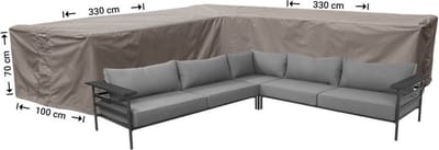 Raffles Covers beschermhoes loungeset / hoekbank (L-vorm) - 330 x 330 H: 70 cm - RHS330 - Hoes voor hoekbank met gelijke zijden - Beide zijden zijn even lang