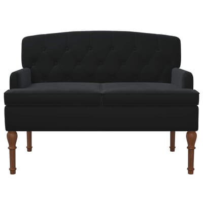 vidaXL - Lovingseat - met - knoopge - tuft - Zwart - 111 - x - 65 - x - 79 - cm - Fluweel