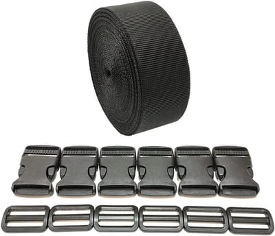 Bagageband - Spanband - Bagage Vastzetten - Inclusief 12 gespen - 3 meter - Zwart
