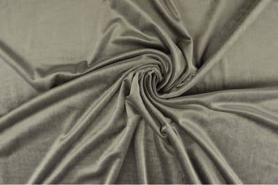 Stretch fluweel - Zilvergrijs - 1 meter - Per meter - Velvet stof
