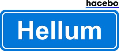 Hacebo - Plaatsnaam Sticker - 29x10 CM - Hellum sticker - Verkeersborden sticker - grappige cadeaus - Hellum