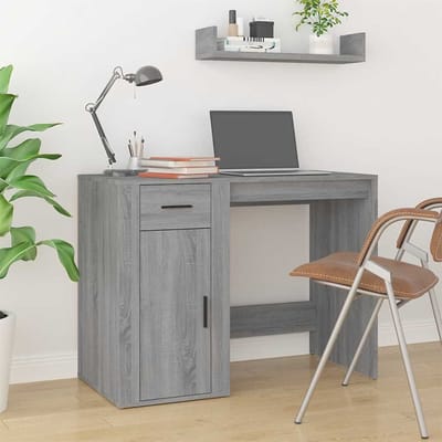 vidaXL - Bureau - 100x49x75 - cm - bewerkt - hout - grijs - sonoma - eikenkleurig