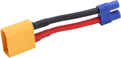 Adapter van XT90 naar EC3 - Herbruikbare connector met veilige behuizing, 12AWG, 94mm lengte voor modelbouw en RC-toepassingen