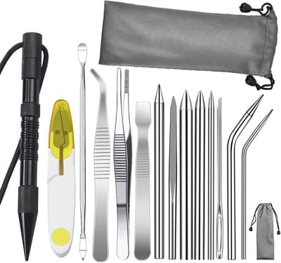 14-delige Paracord Naalden Set met Marlin Spike en Smoothing Tool