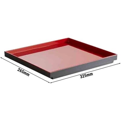 GGM Gastro (6 Stück) GN-Tablett 1/2 - ASIA PLUS - Melamin - Höhe: 30mm - Schwarz