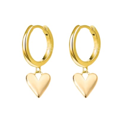 Oorringen - 14K goud plating -hartjes- Charme Bijoux