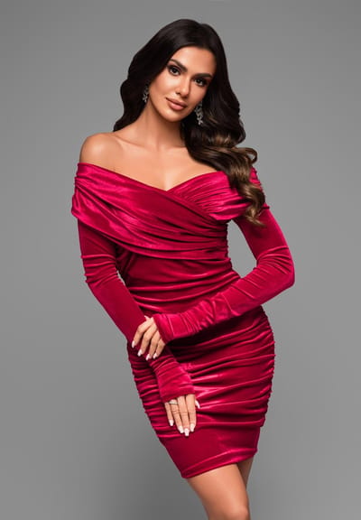 LARICA Jurk - Rits - Effen - Jurk Rood XS